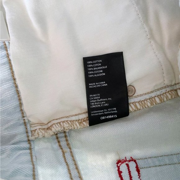 Urban Outfitters | BDG Dropped Waist Distressed Destroy Denim Short Light Blue - Picture 10 of 11